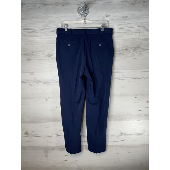 George Pants Mens 32x30 Blue Dress Slacks Flat Front Stretch Rayon Blend Office - Picture 7 of 12